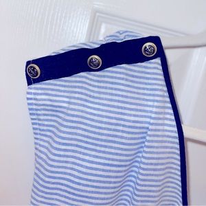 Cabi Seersucker Reversible Blue and Navy Blouse